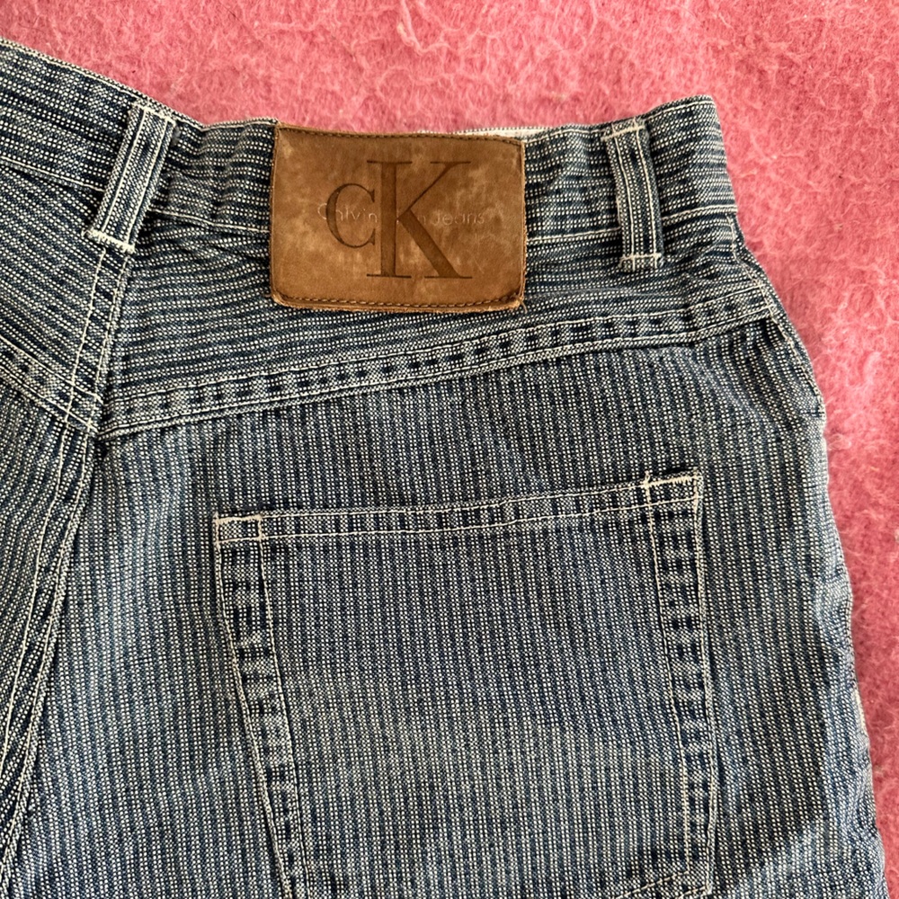 Calvin Klein striped denim shorts
